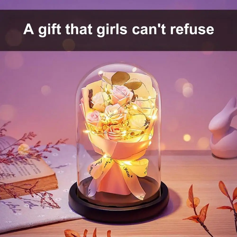 Rosenstrauß mit LED-Licht