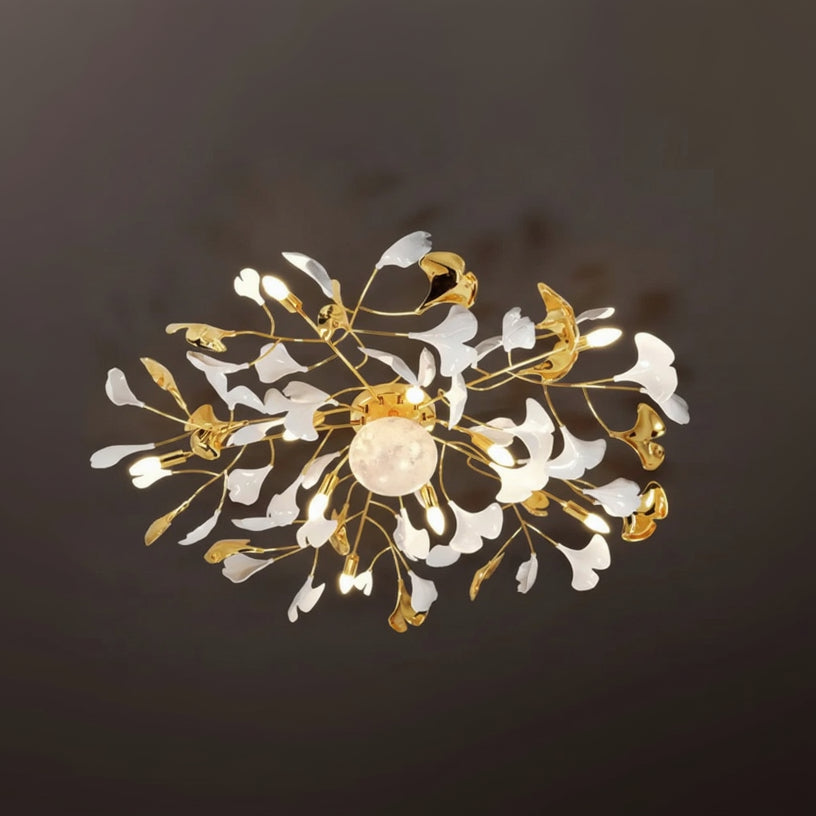 Luxuriöse Ginkgo Blatt Deckenlampe