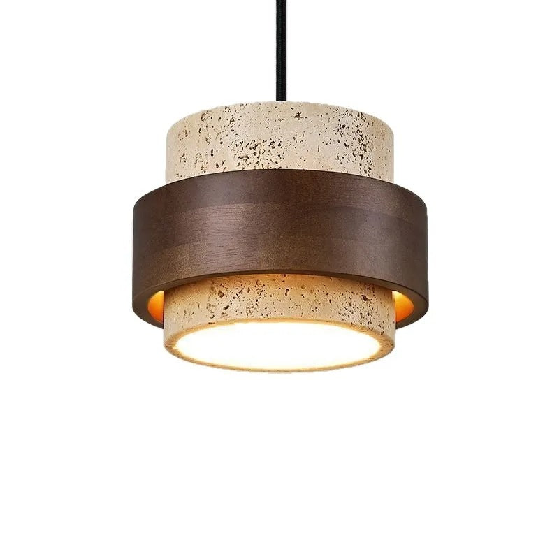 Wabi Sabi Gelber Travertin-Kronleuchter