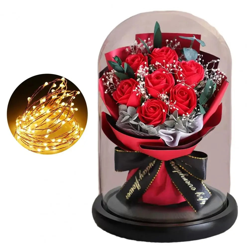 Rosenstrauß mit LED-Licht