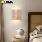 Wabi-sabi StyleYellow Travertine Wandleuchte Naturstein