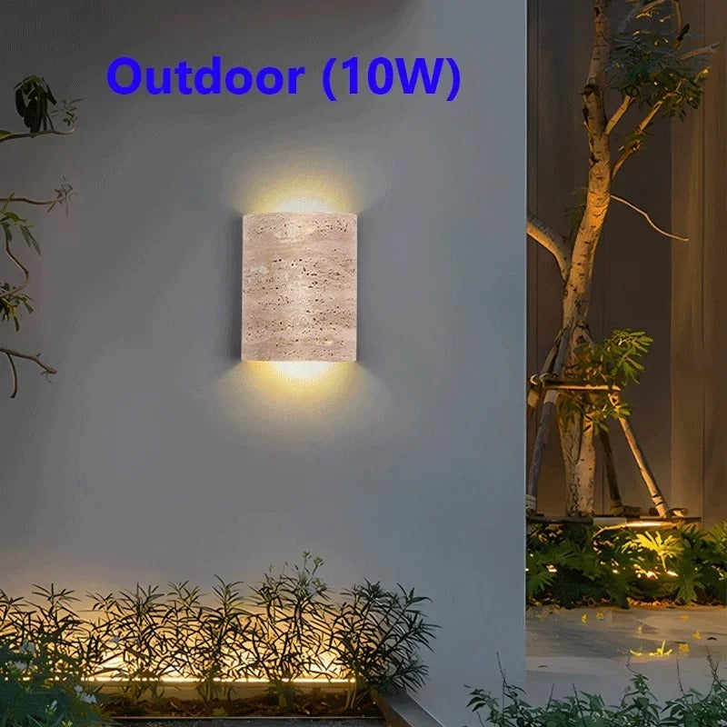 Wabi-sabi StyleYellow Travertine Wandleuchte Naturstein