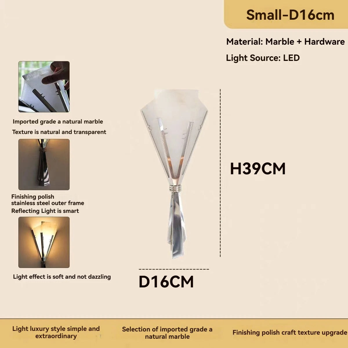 Designer Marmor Wandlampe