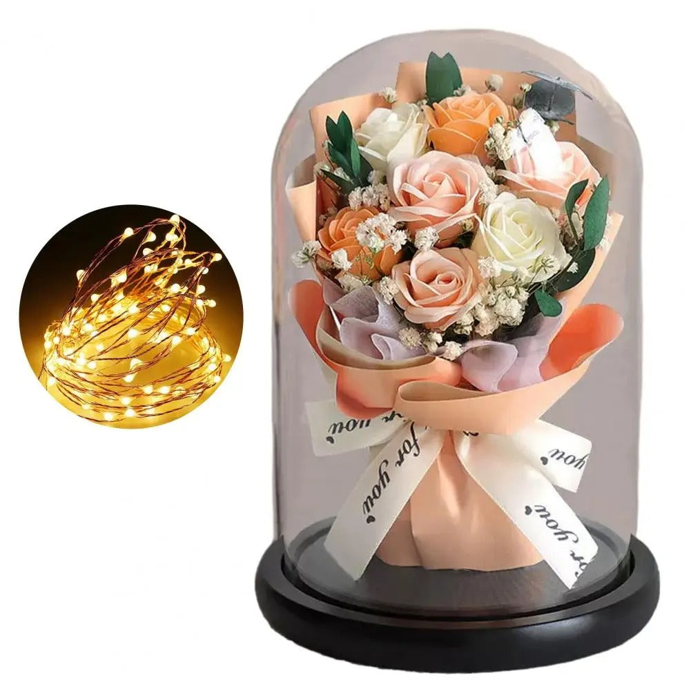 Rosenstrauß mit LED-Licht