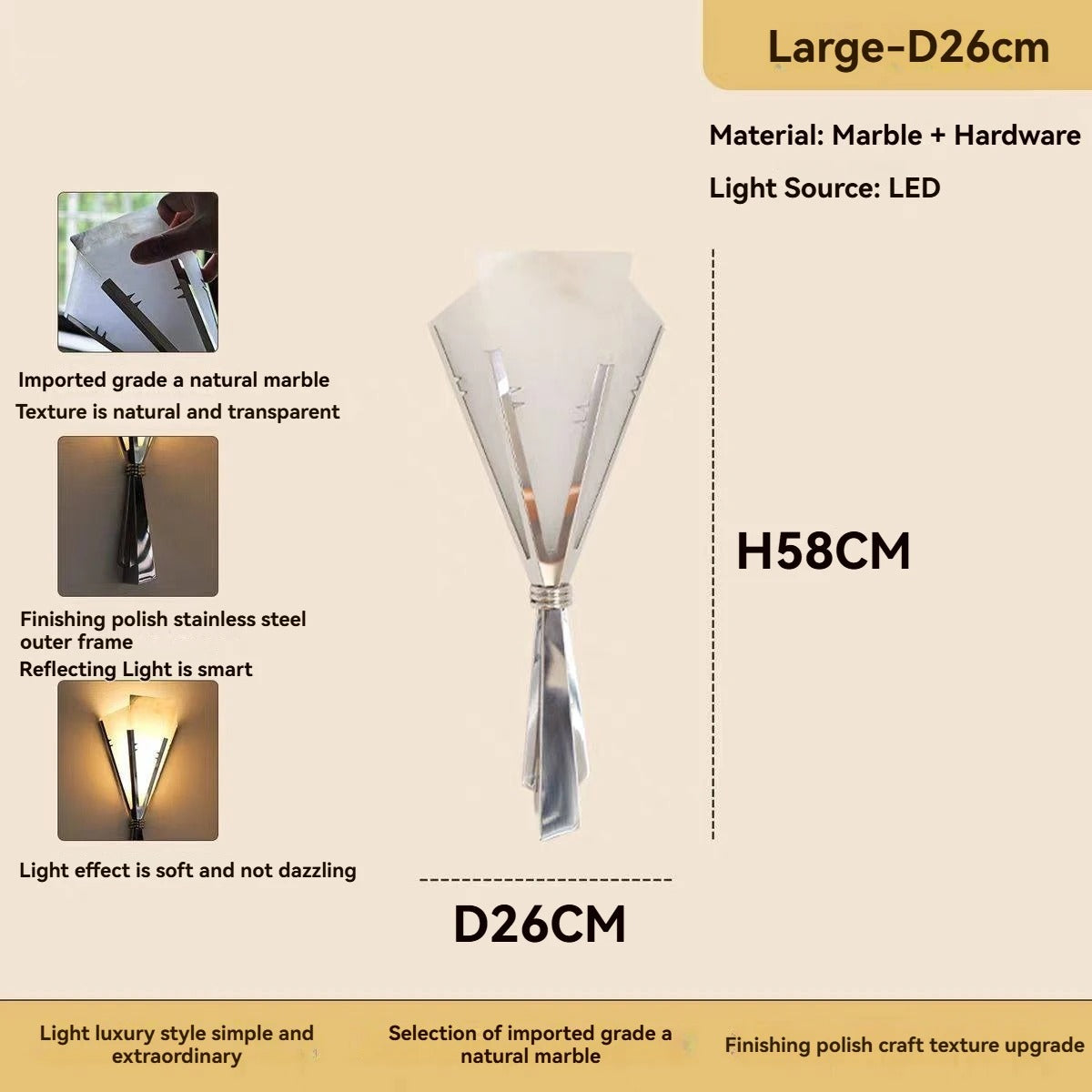 Designer Marmor Wandlampe